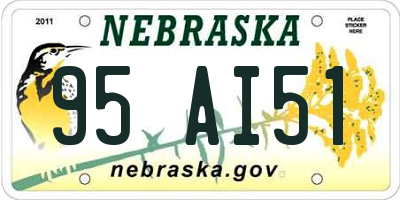 NE license plate 95AI51