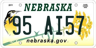 NE license plate 95AI57