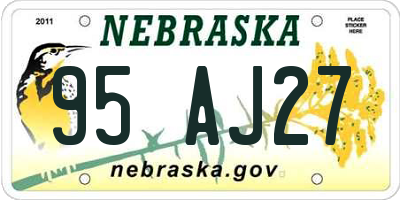 NE license plate 95AJ27