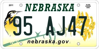 NE license plate 95AJ47