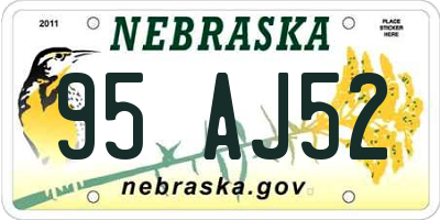 NE license plate 95AJ52