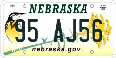 NE license plate 95AJ56
