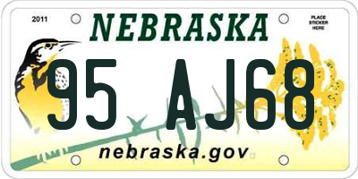NE license plate 95AJ68