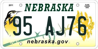 NE license plate 95AJ76
