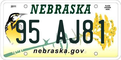 NE license plate 95AJ81