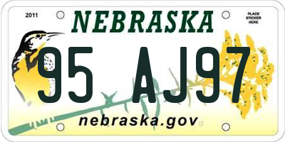 NE license plate 95AJ97