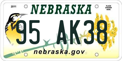 NE license plate 95AK38