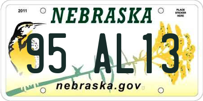 NE license plate 95AL13