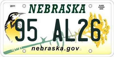 NE license plate 95AL26