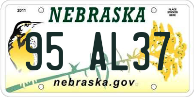 NE license plate 95AL37
