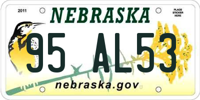 NE license plate 95AL53