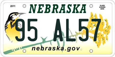 NE license plate 95AL57