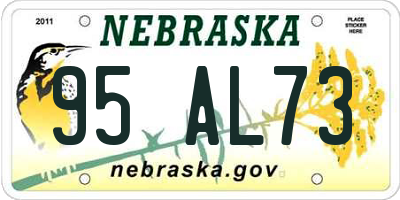 NE license plate 95AL73
