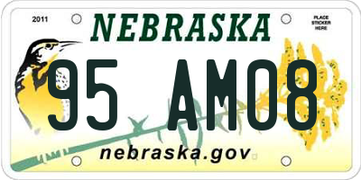 NE license plate 95AM08