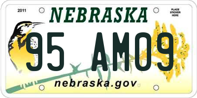 NE license plate 95AM09