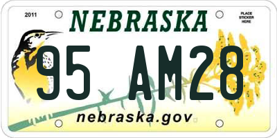 NE license plate 95AM28