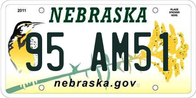 NE license plate 95AM51