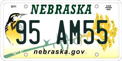 NE license plate 95AM55
