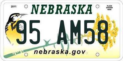 NE license plate 95AM58