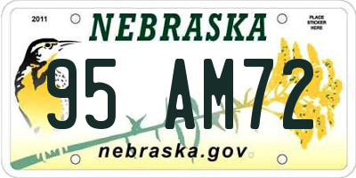 NE license plate 95AM72
