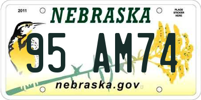 NE license plate 95AM74