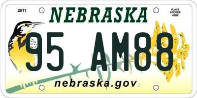 NE license plate 95AM88