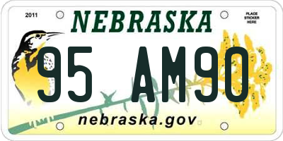 NE license plate 95AM90