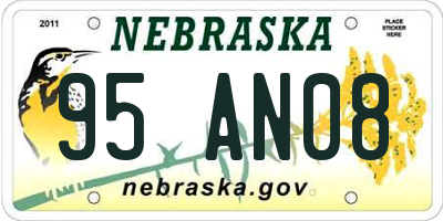NE license plate 95AN08