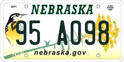 NE license plate 95AO98