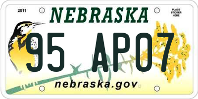 NE license plate 95AP07
