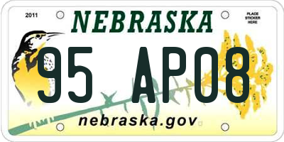NE license plate 95AP08