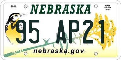NE license plate 95AP21
