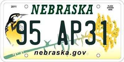 NE license plate 95AP31
