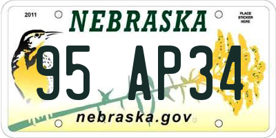 NE license plate 95AP34