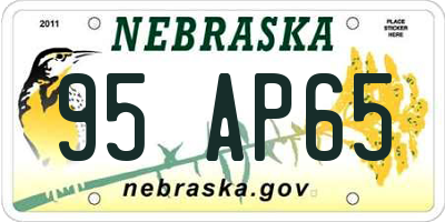 NE license plate 95AP65