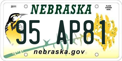 NE license plate 95AP81