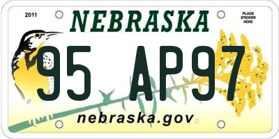 NE license plate 95AP97