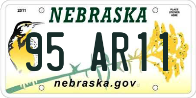NE license plate 95AR11