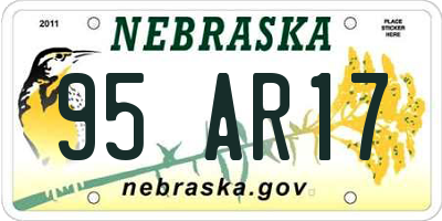 NE license plate 95AR17