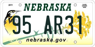 NE license plate 95AR31
