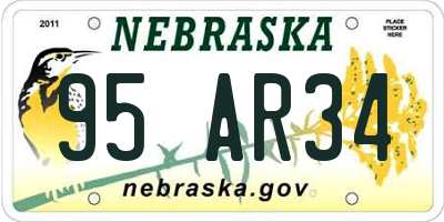 NE license plate 95AR34