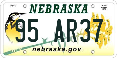 NE license plate 95AR37