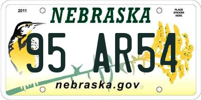 NE license plate 95AR54