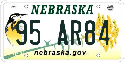 NE license plate 95AR84