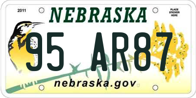 NE license plate 95AR87