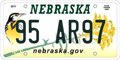 NE license plate 95AR97