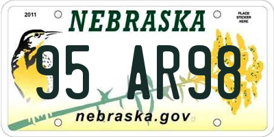 NE license plate 95AR98