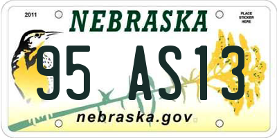 NE license plate 95AS13