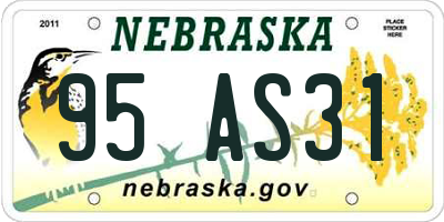 NE license plate 95AS31