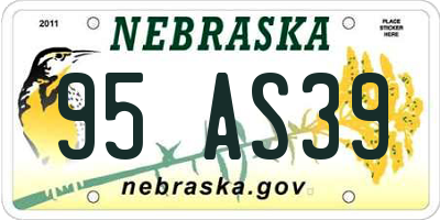 NE license plate 95AS39
